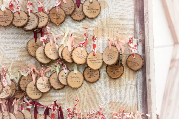 Tree wedding table plan tags