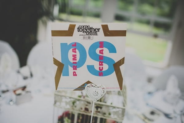 Record wedding table sign