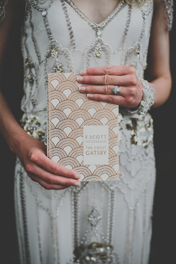 Bride holding book