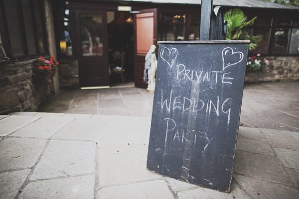 Private wedding party sign