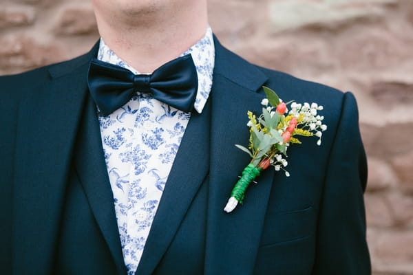 Bow tie and buttonhole