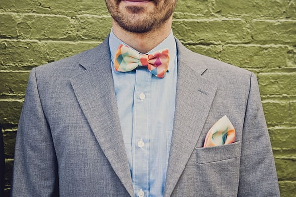 Colourful bow tie and hanky