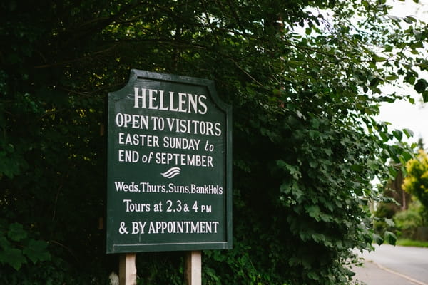 Hellens Manor sign