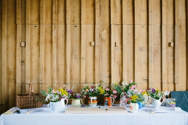 Table of wedding flowers