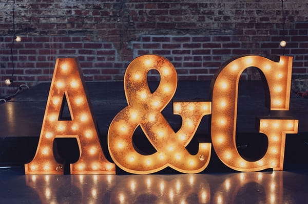 Large A and G light letters