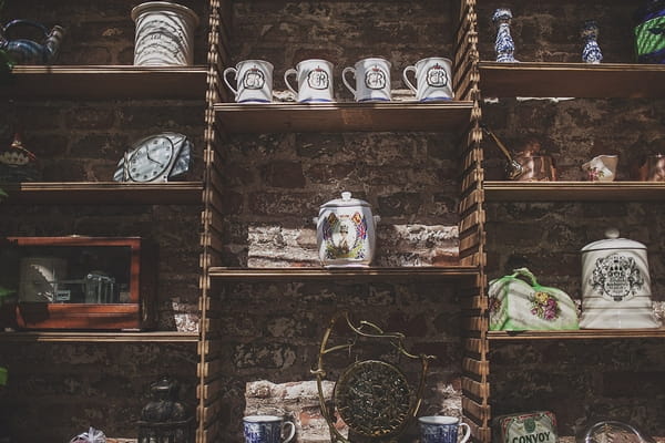 Shelves with pots