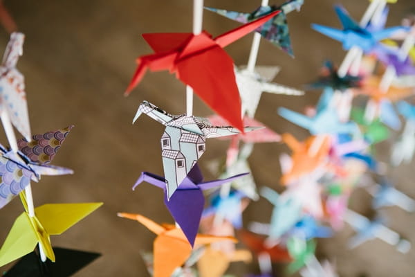 Origami paper cranes