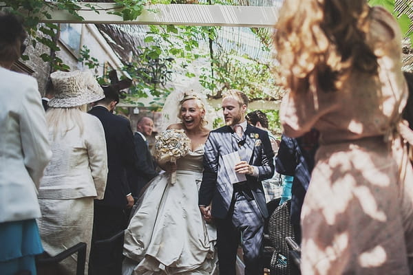 Newly married bride and groom