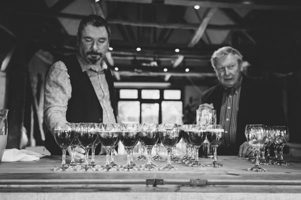 Wedding guests taking drinks