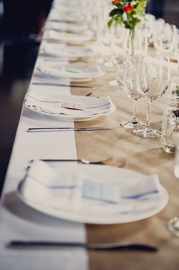 Plates on wedding table