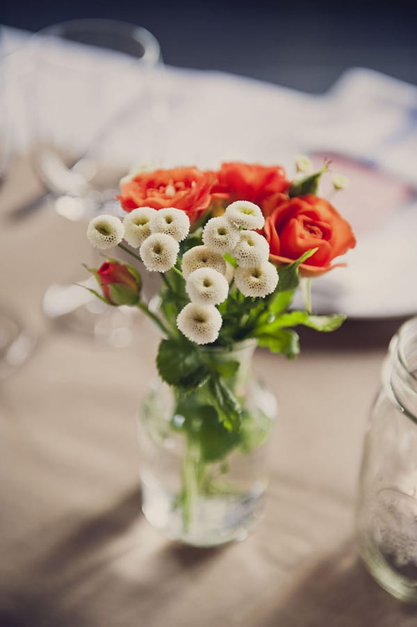 Flowers on wedding table