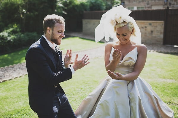 Bride and groom funny dance