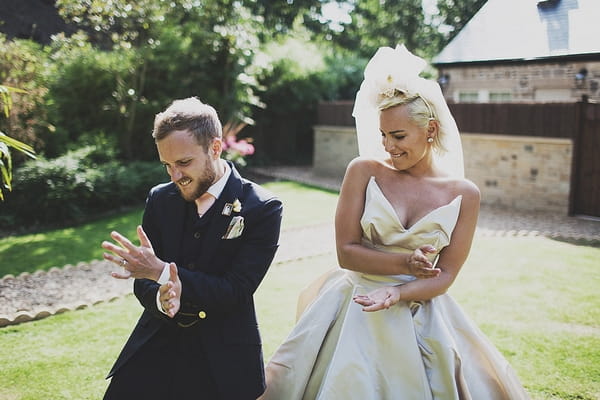 Bride and groom funny dance