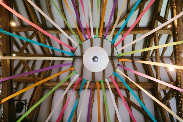 Streamers hanging from ceiling