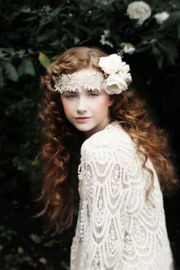 Flower girl with flower headpiece