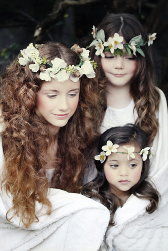 Flower girls with flower crowns