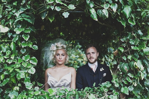 Bride and groom in bush