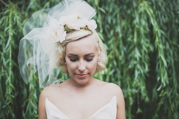 Bride looking down