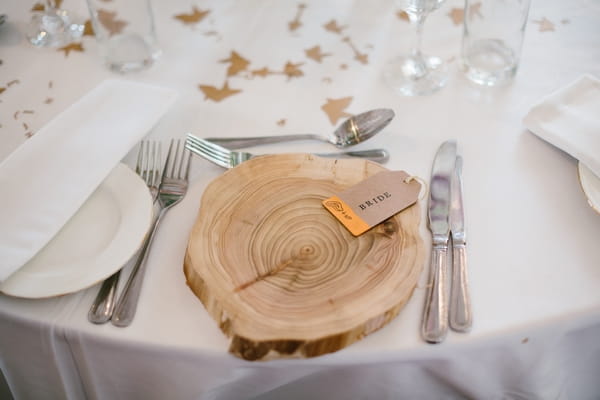 Bride log place setting