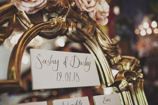 Wedding table plan header