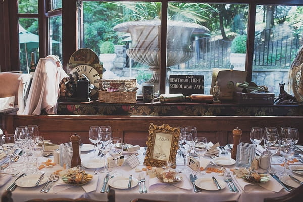 Wedding table set up