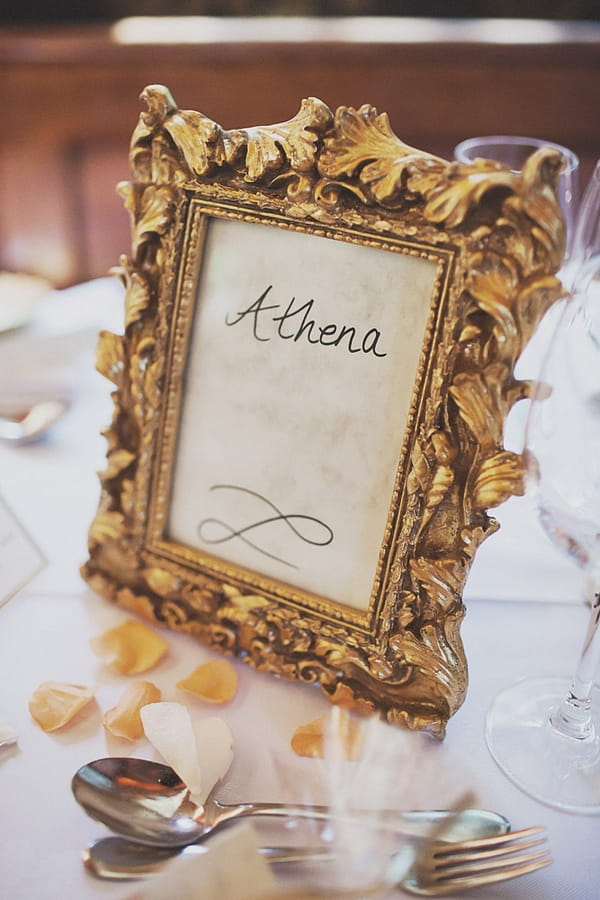 Athena wedding table sign