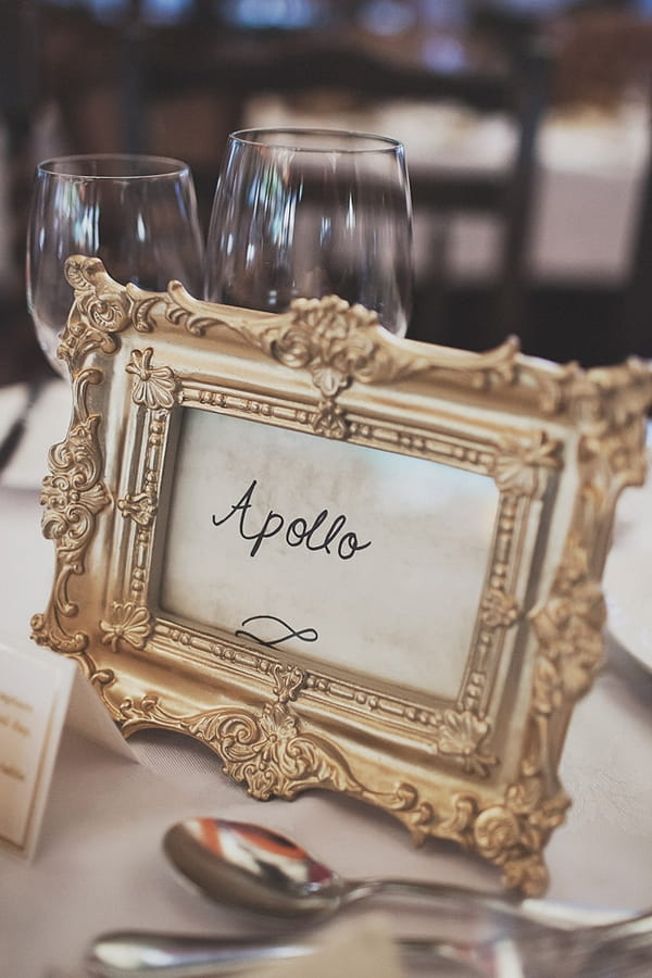 Apollo wedding table sign