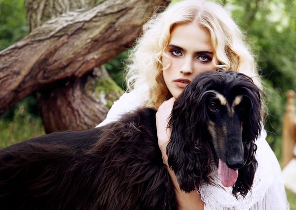 Model with dog