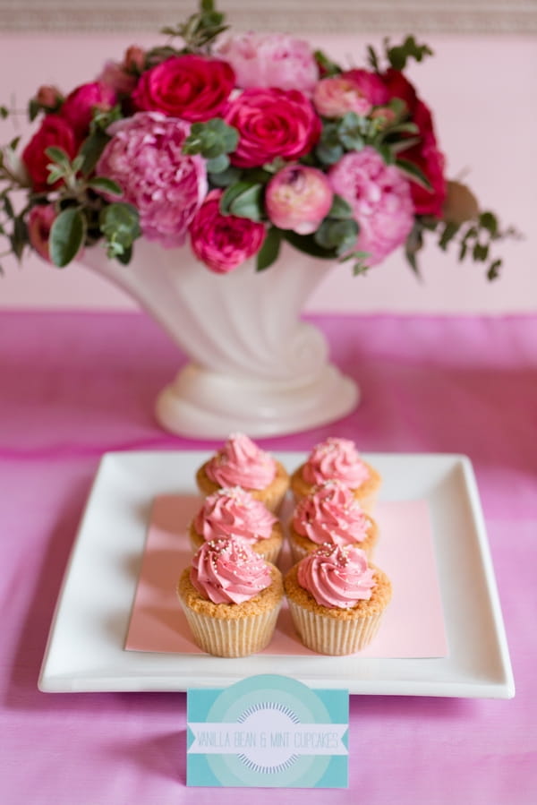 Vanilla bean and mint cupcakes