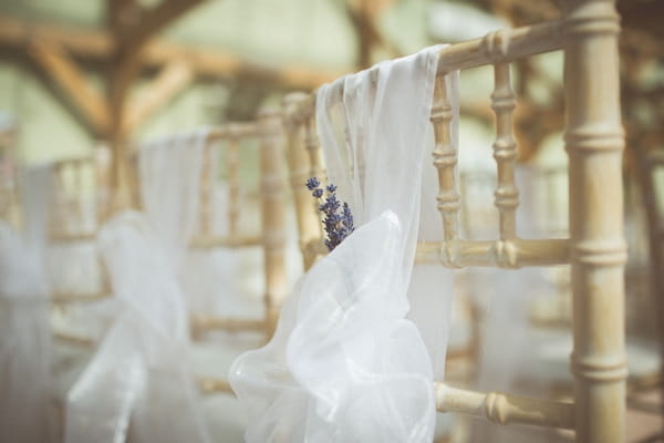 Sashes on back of wedding chairs