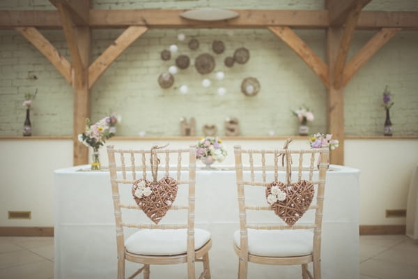 Chairs with hearts on back