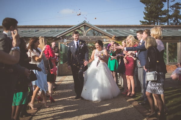 Wedding confetti shot at Gaynes Park