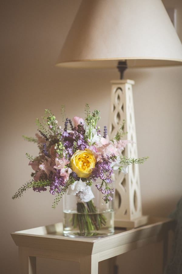 Wedding bouquet in vase