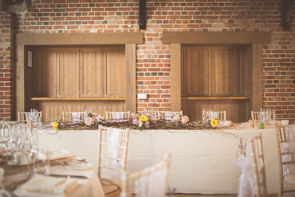 Wedding top table at Gaynes Park