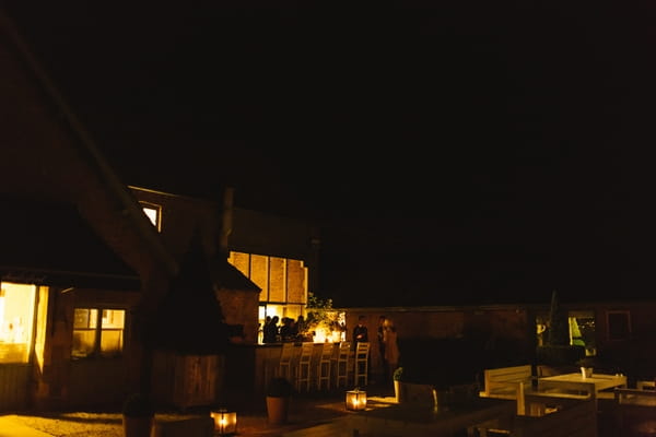 Outside Daylesford Farm at night