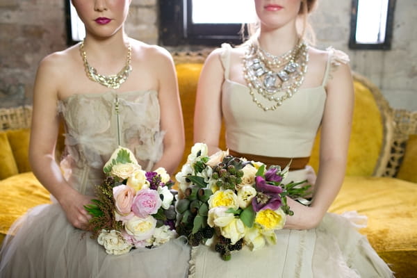 Bride;s holding bouquets