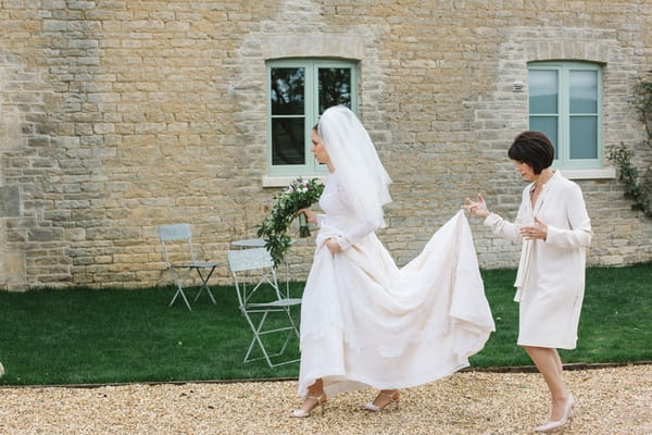 Bride walking