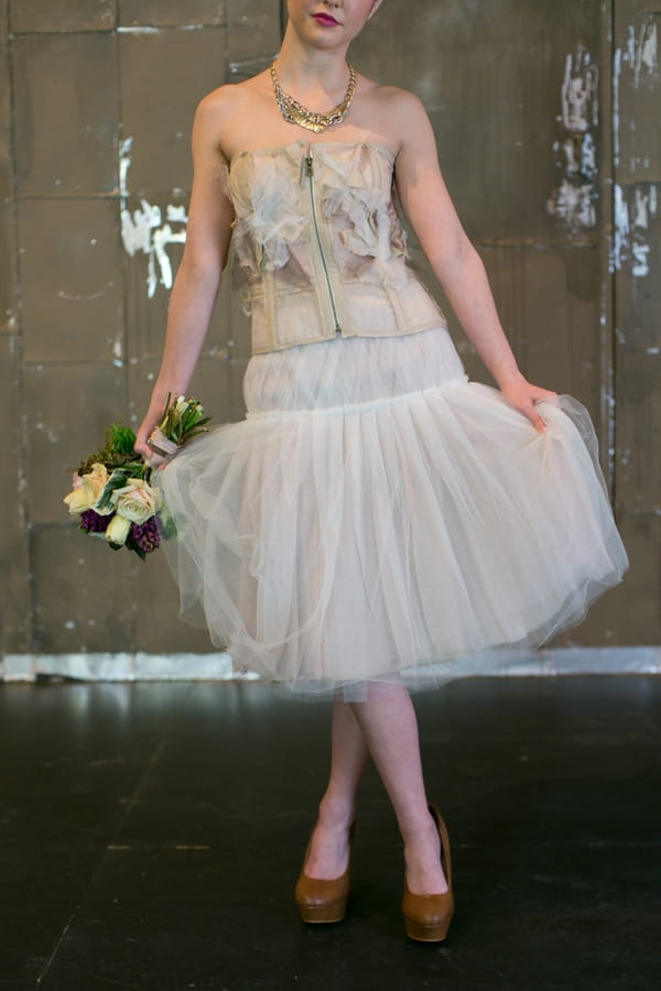 Bridesmaid in short dress