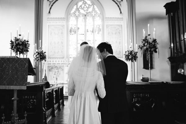 Bride and groom at altar