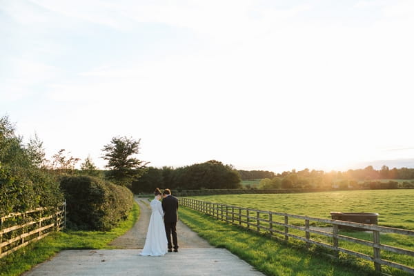 Bride and groom walking