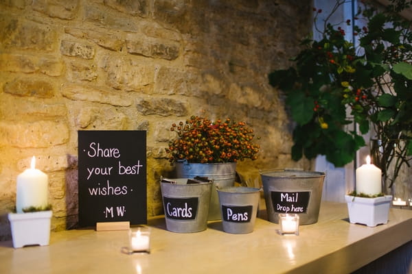 Buckets for wedding cards