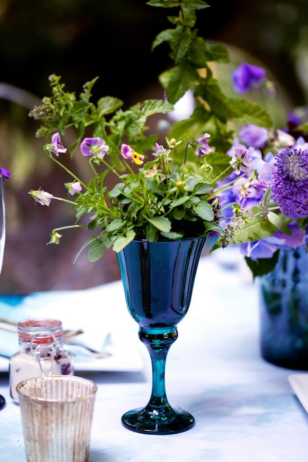 Wine glass of flowers