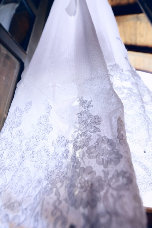 Detail on wedding dress