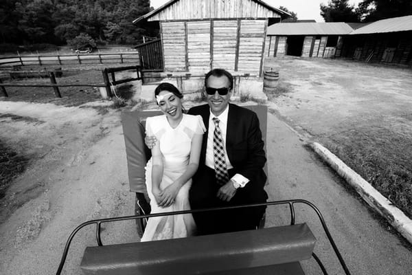 Bride and father on way to wedding