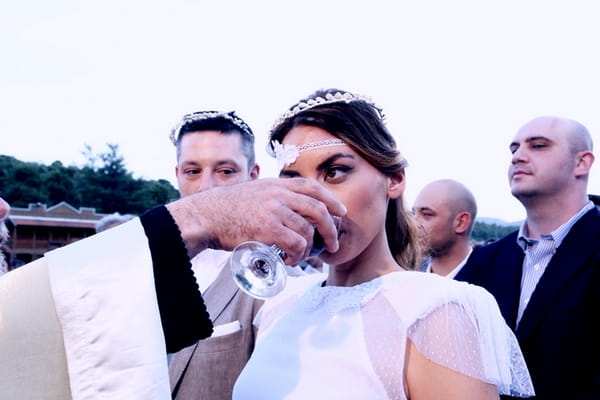 Bride drinking