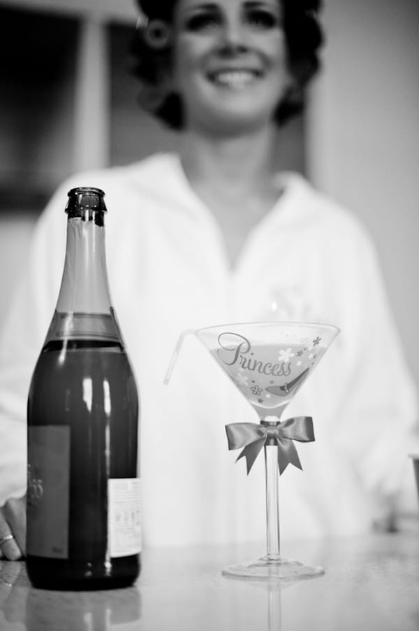 Bride with champagne