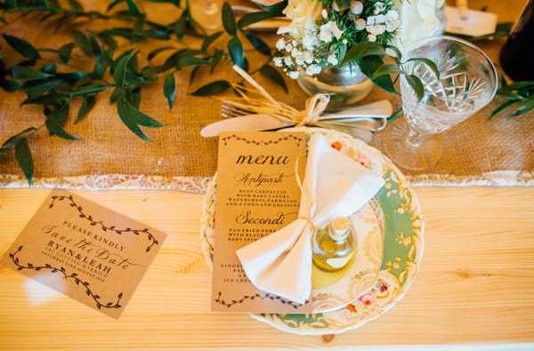 Wedding menu