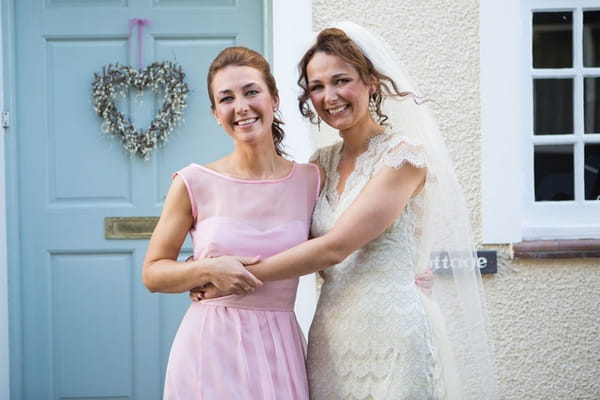 Bride and bridesmaid