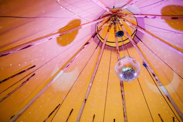 Glitter ball in marquee