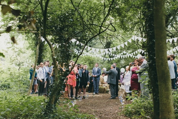 Wedding ceremony in woods